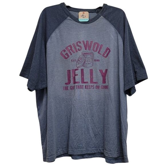 Hand Printed Upcycled Mens 3XL Christmas Griswold Jelly National Lampoon Tee - Picture 1 of 4